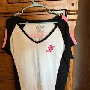 Chase Authentics Black and White Tee with Pink Highlights NASCAR